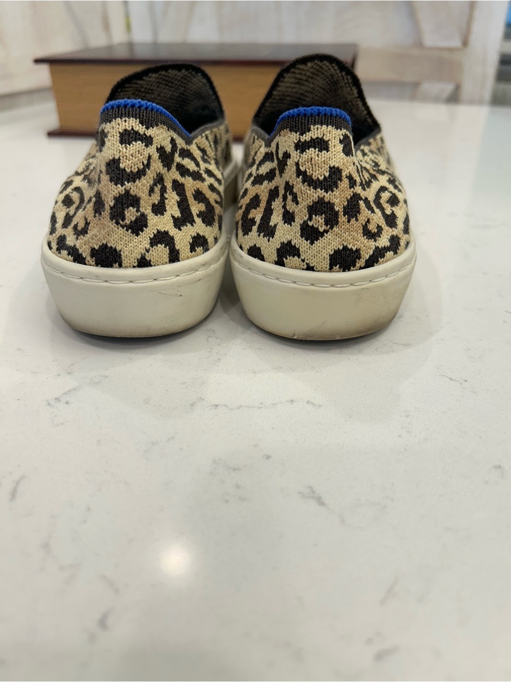 Rothy's Leopard Print Slip-On Sneakers - Beige & Black - Picture 3 of 7